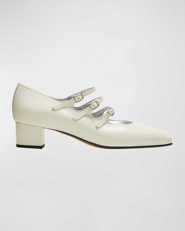 Kina Leather Mary Jane Trio Pumps